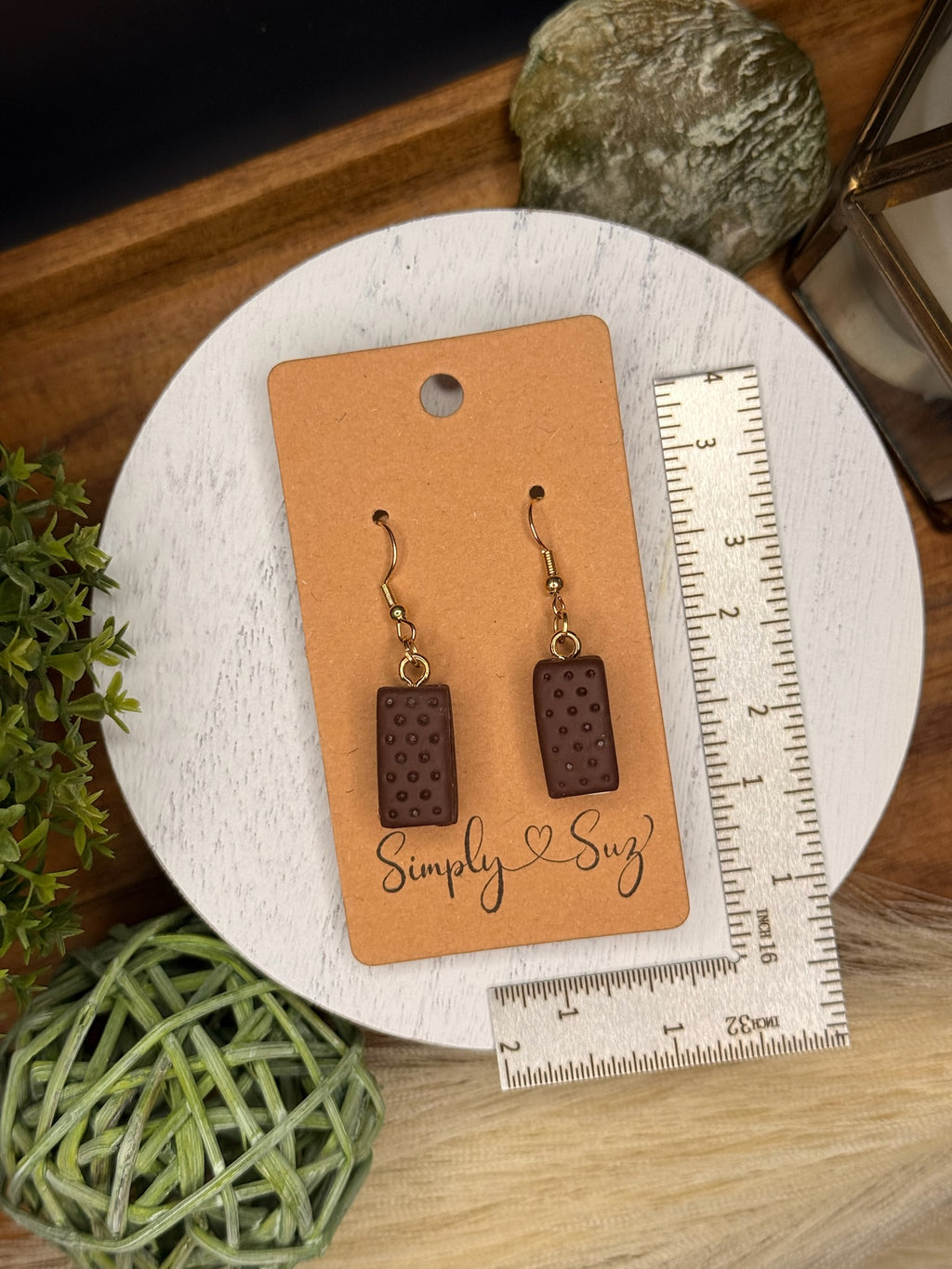 Ice Cream Sandwich Dangles — Gold
