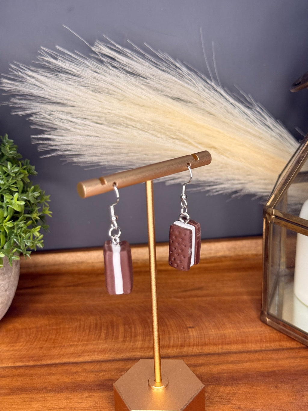 Ice Cream Sandwich Dangles — Silver