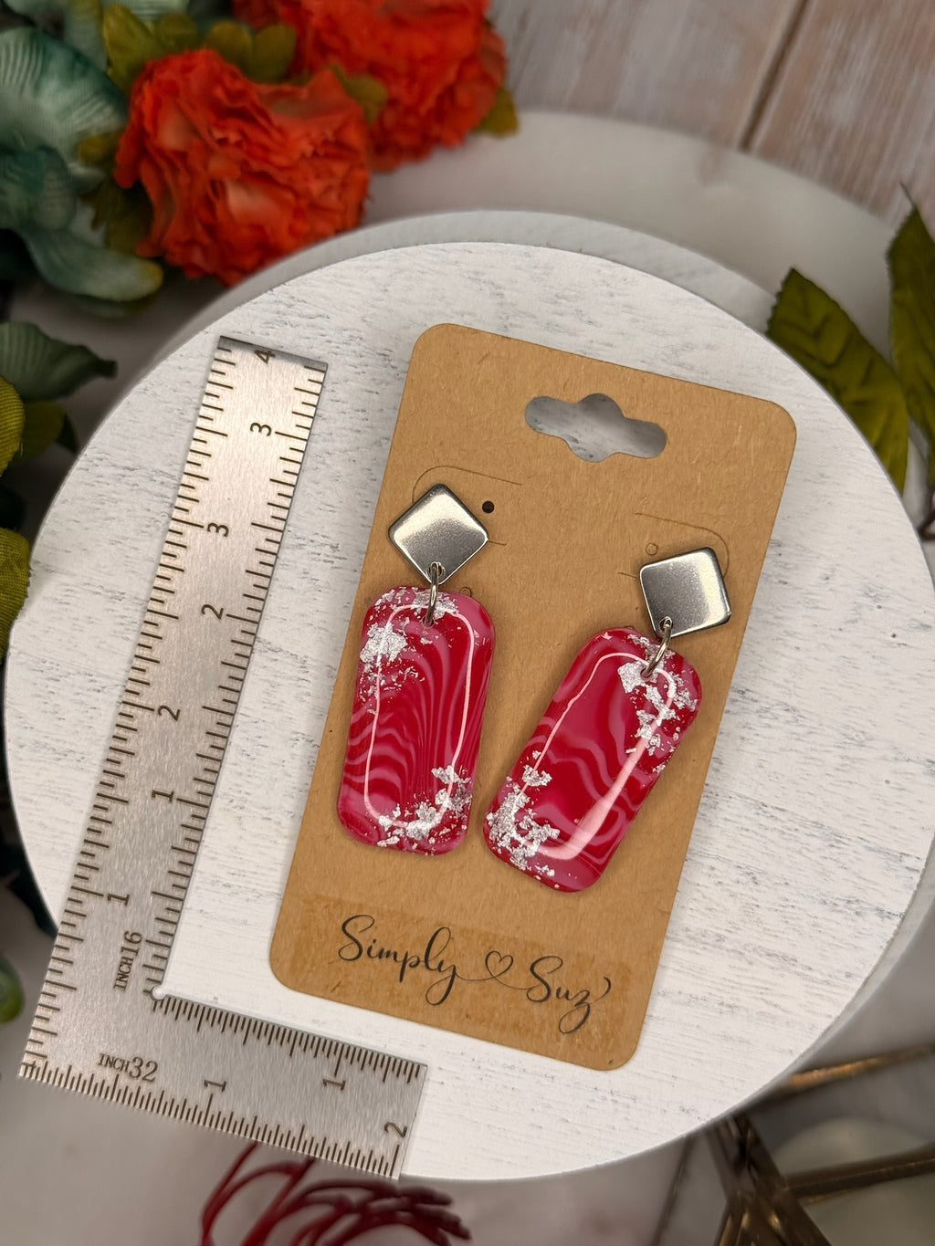Crimson Frost Bars — Diamond Studs