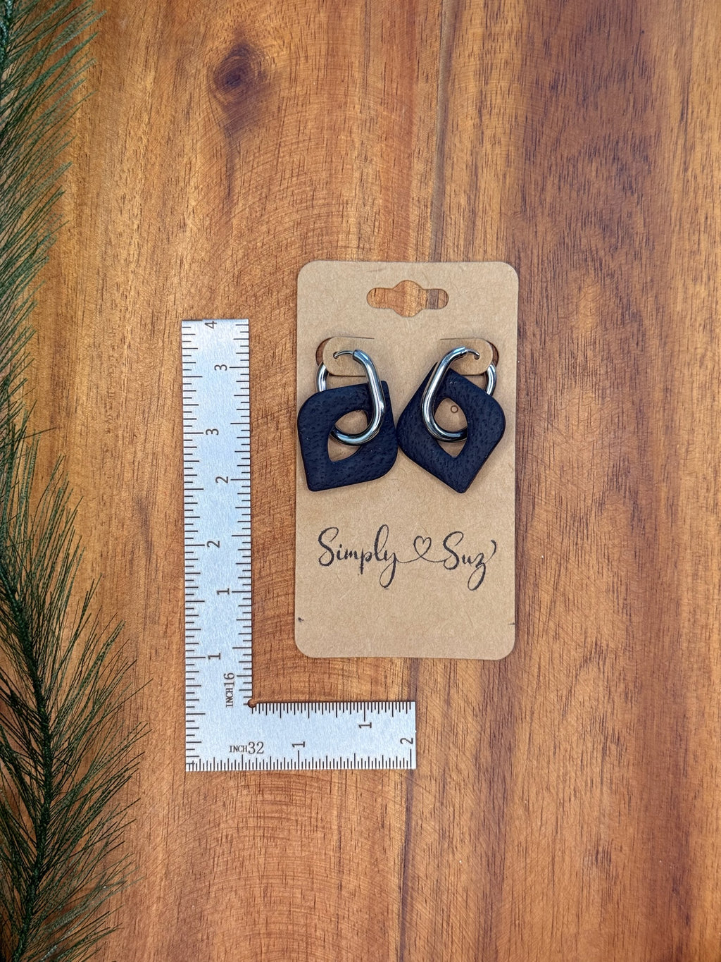 Midnight Diamond Hoops