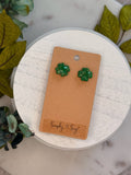 Glitter Shamrock Studs — Petite