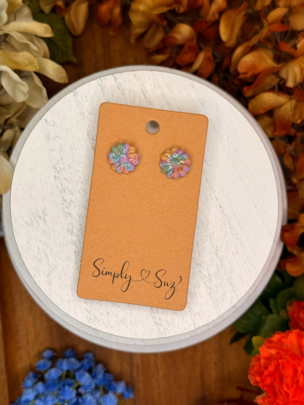 Rainbow Petal Studs