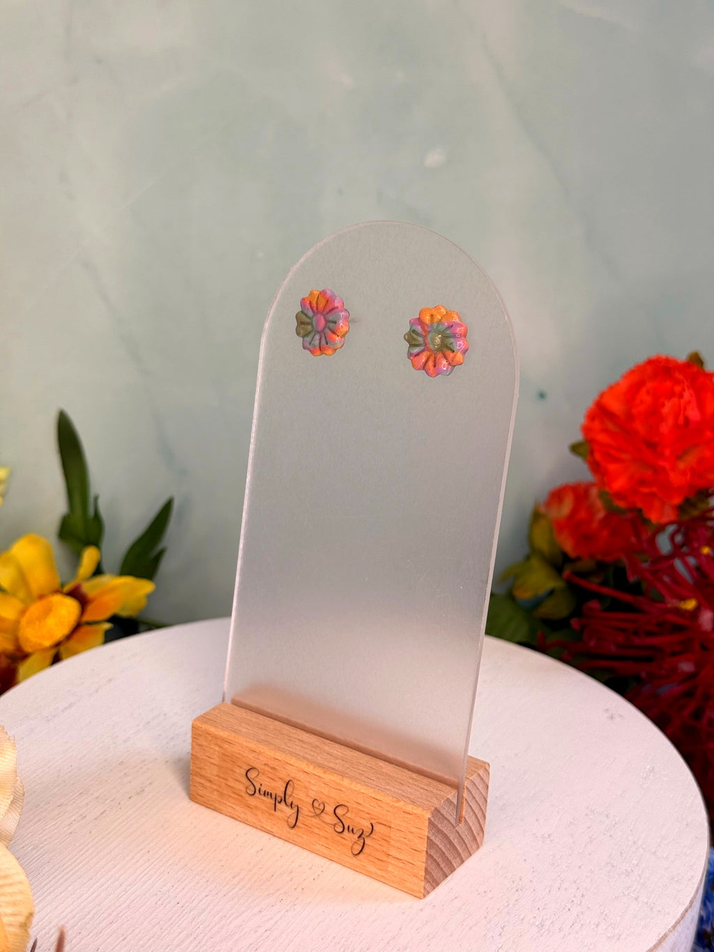 Rainbow Petal Studs