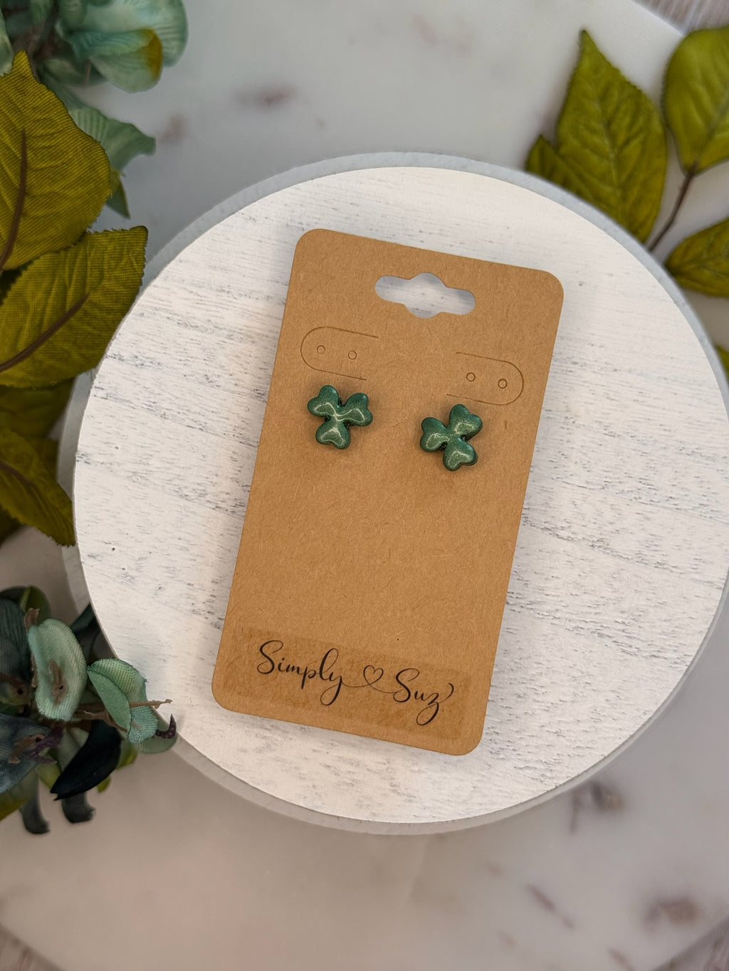 Clover Shimmer Studs — Petite
