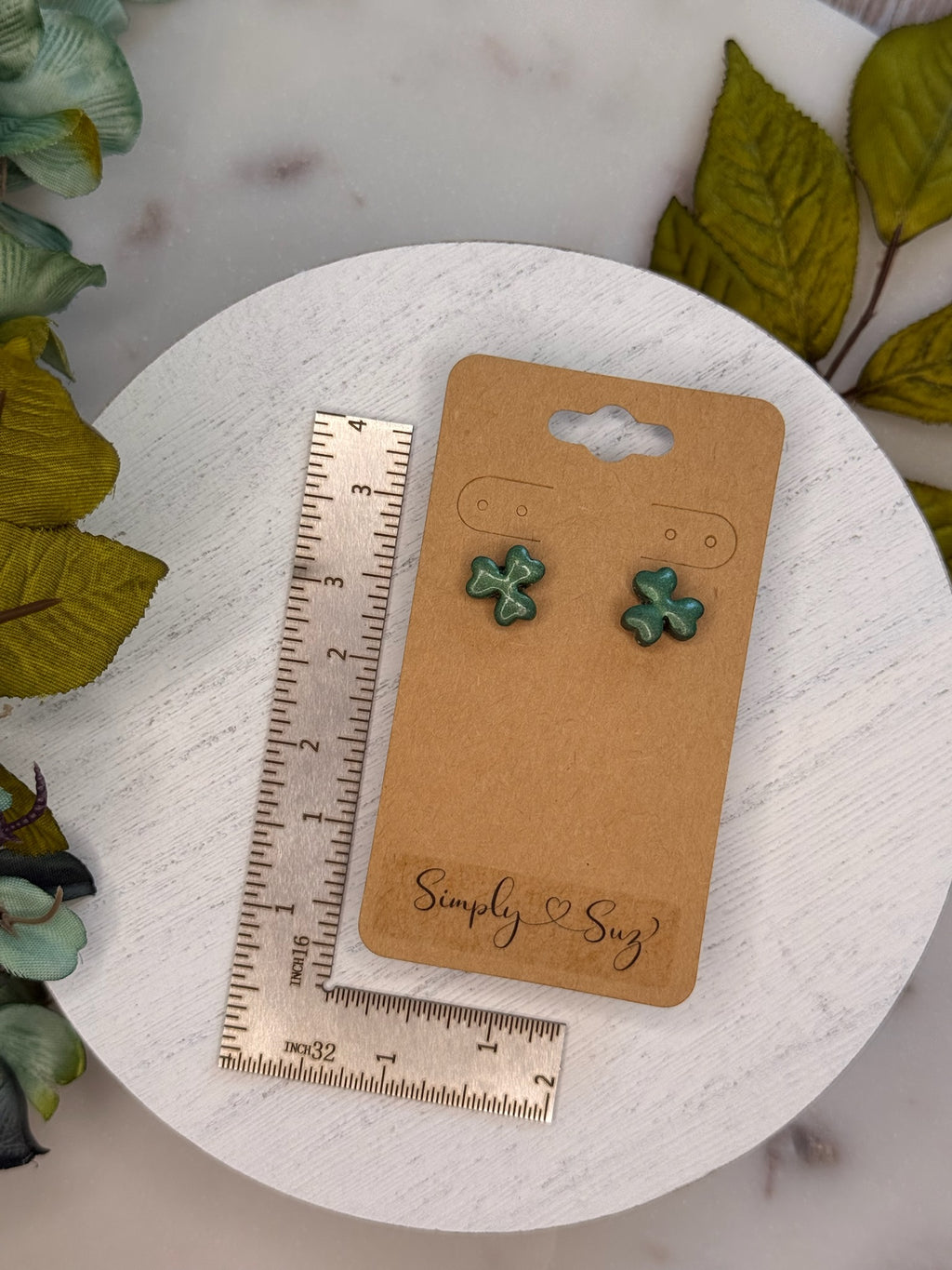 Clover Shimmer Studs — Petite