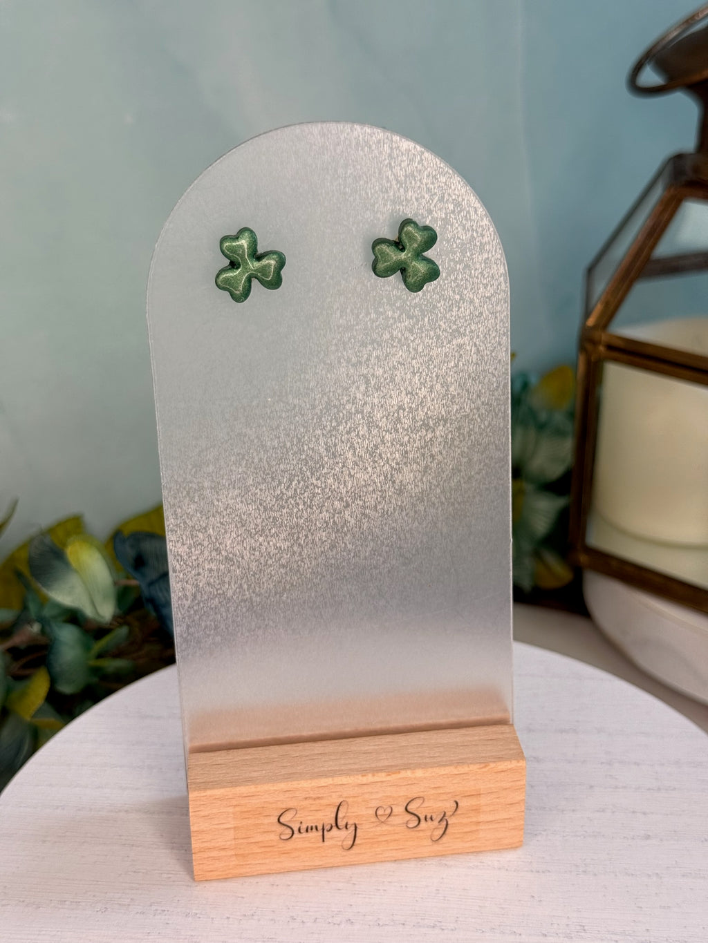 Clover Shimmer Studs — Petite
