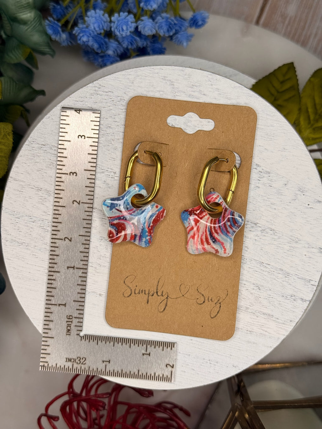 Fireworks Star Hoops — Gold