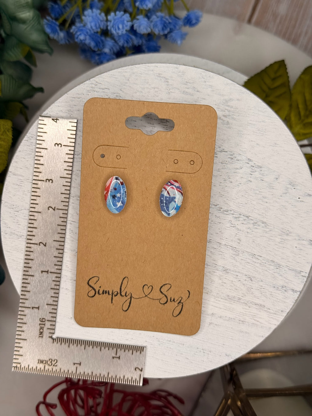 Fireworks Oval Studs