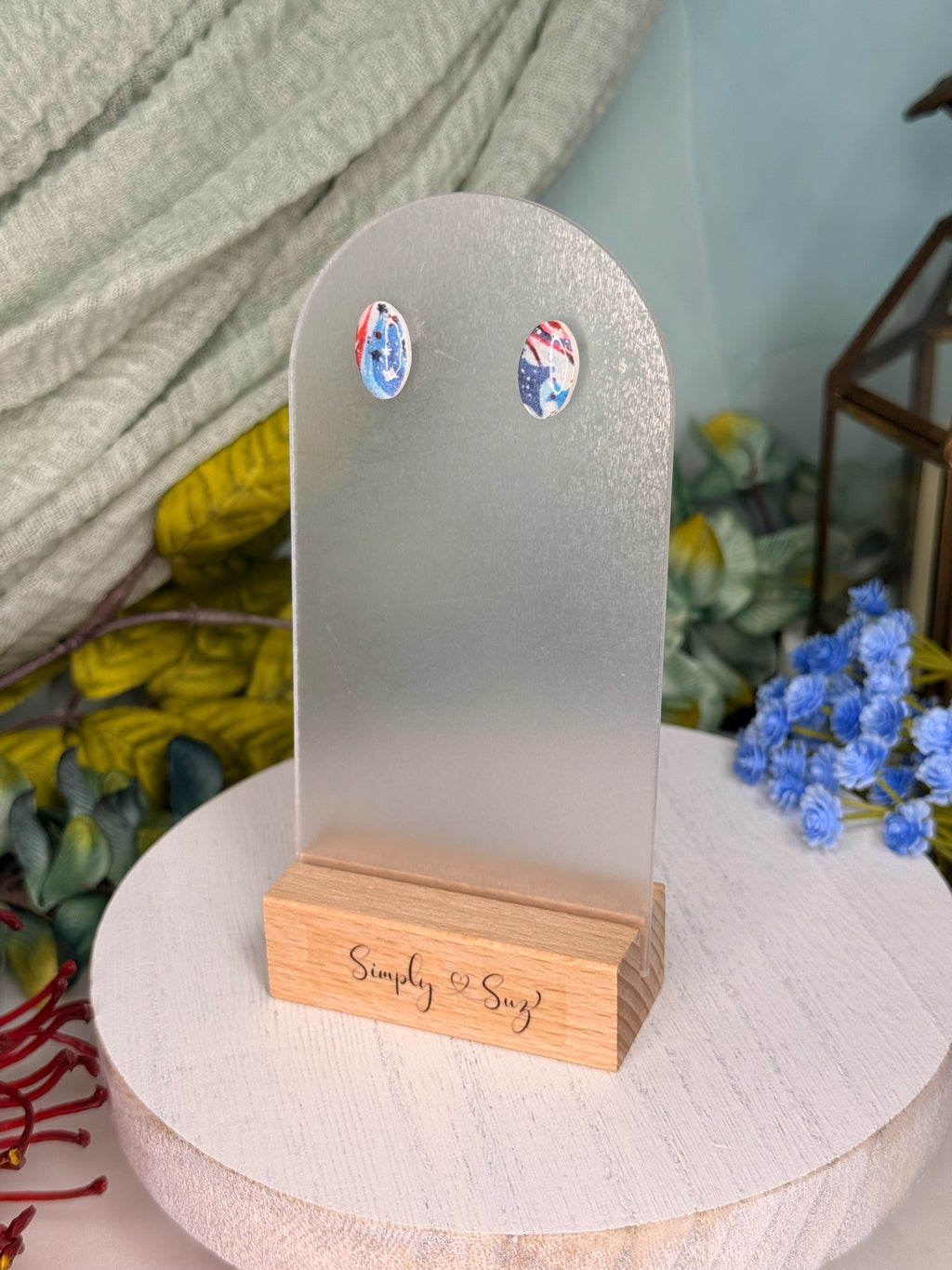 Fireworks Oval Studs