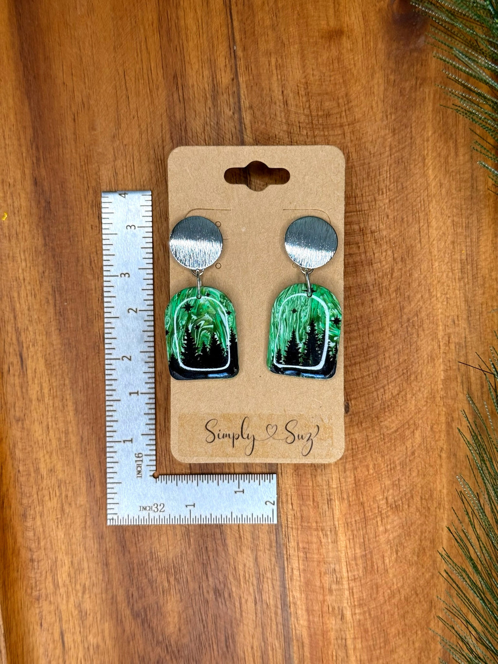 Starlit Pines Dangles — Silver