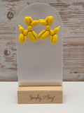 Yellow Balloon Dog Stud Earrings