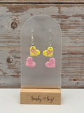 Sassy Conversation Heart Double Dangle Earrings