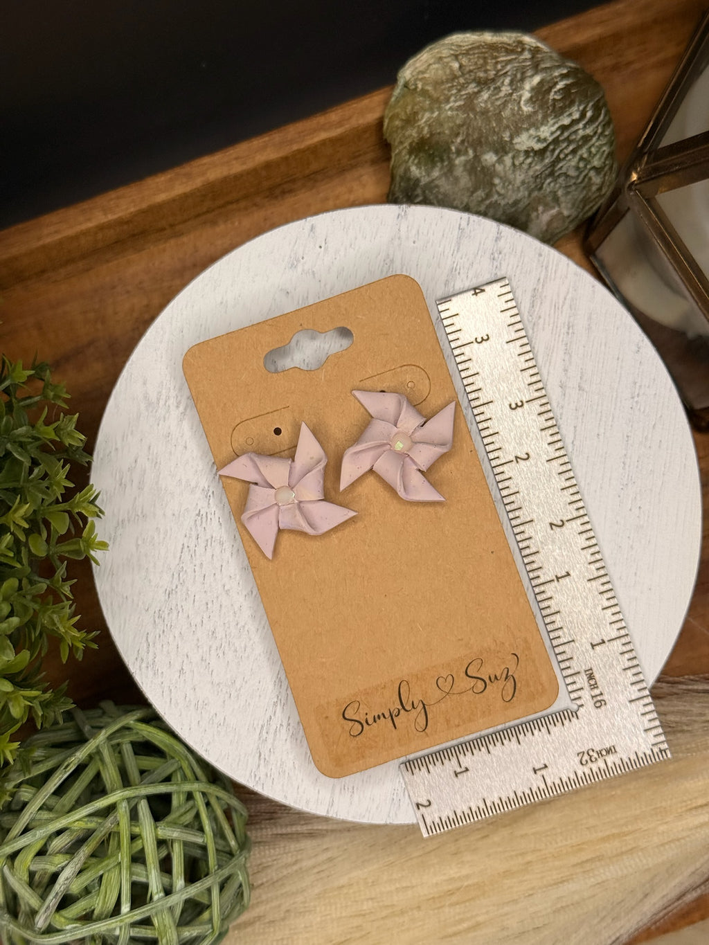 Lavender Pinwheel Studs