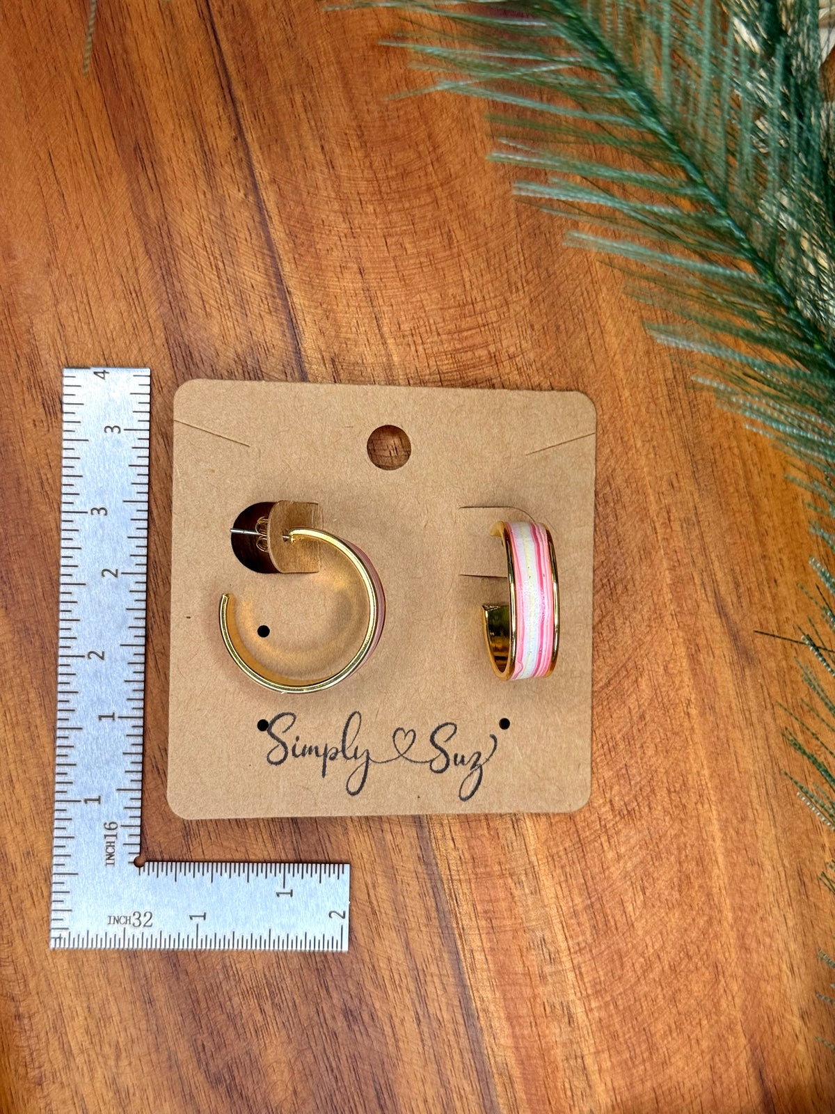 Rose Stripe Hoops