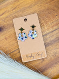 Starfield Flower Dangles — Gold Starburst