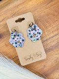 Starfield Flower Hoops — Silver
