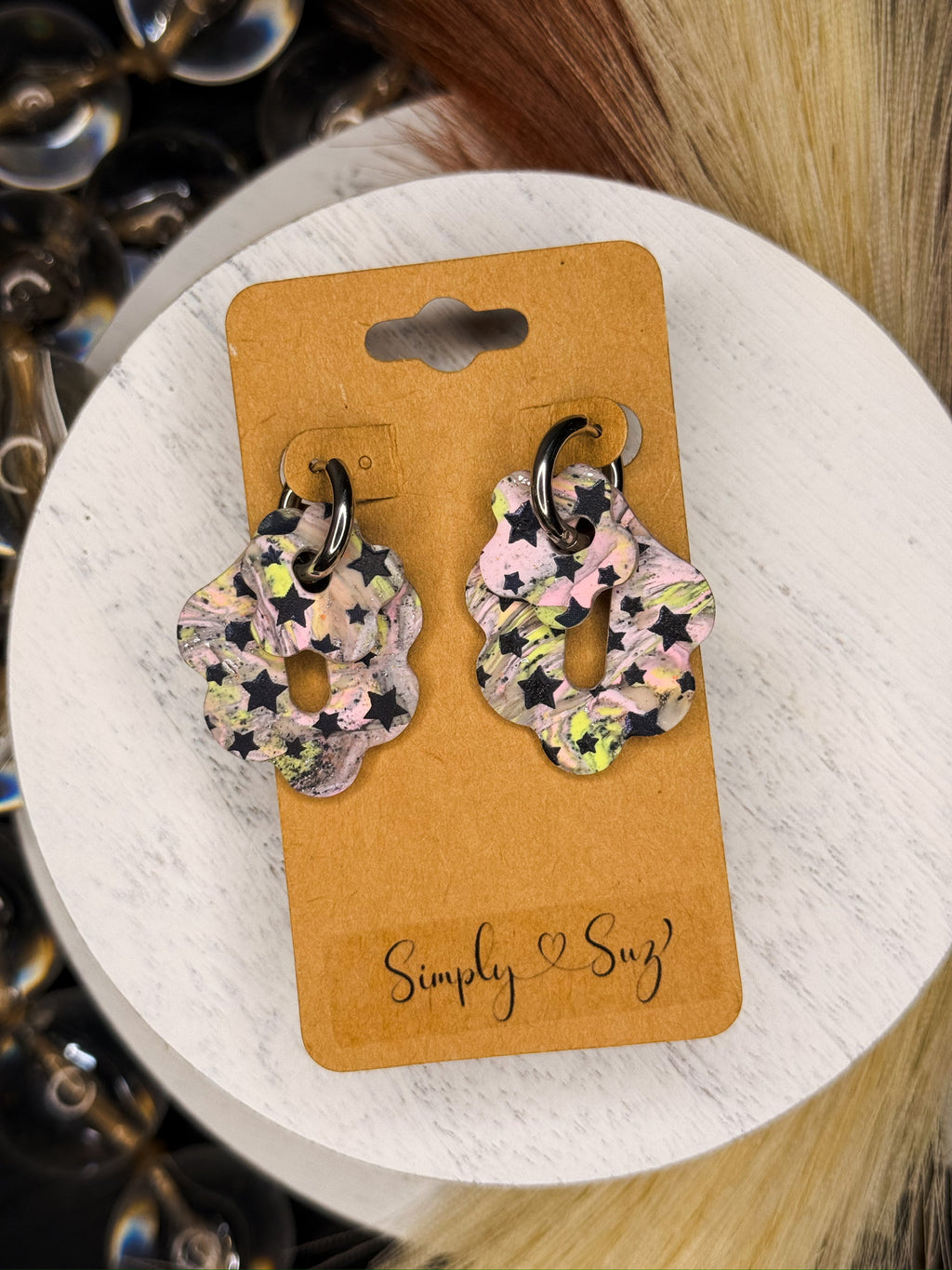 Starfield Flower Hoops — Silver
