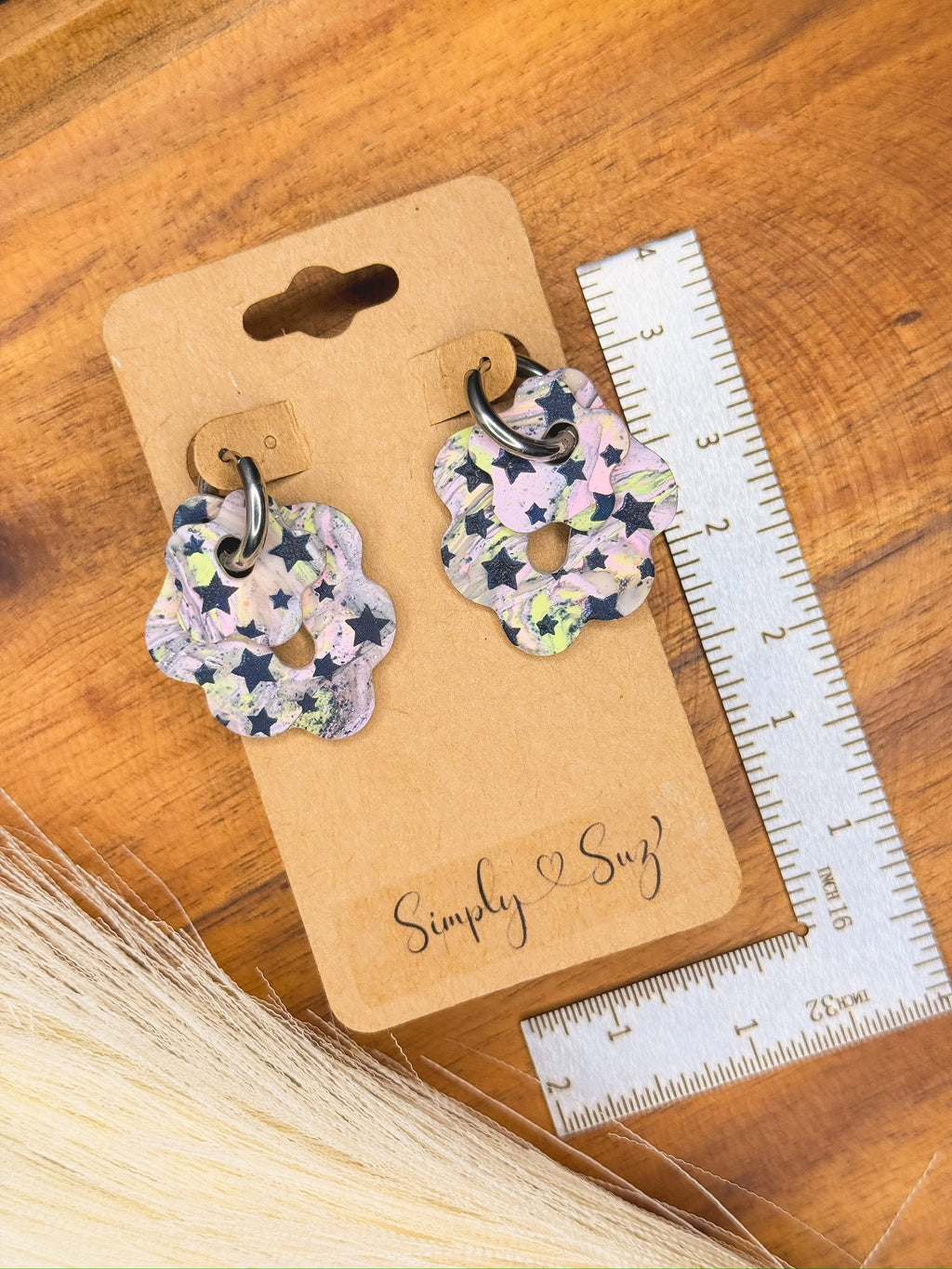 Starfield Flower Hoops — Silver