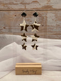 Cow Print Star & Moon Cascading Dangle Earrings