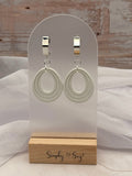 White Nested Open Teardrop Dangle Earrings v2