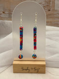 Colorful Abstract Bar & Circle Drop Dangle Earrings