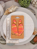 Sunset Stripe Feather Dangles