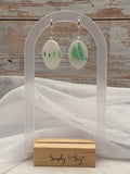 Pine Tree Forest Oval Lever-Back Earrings