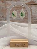 Evergreen Forest Oval Lever-Back Dangle Earrings