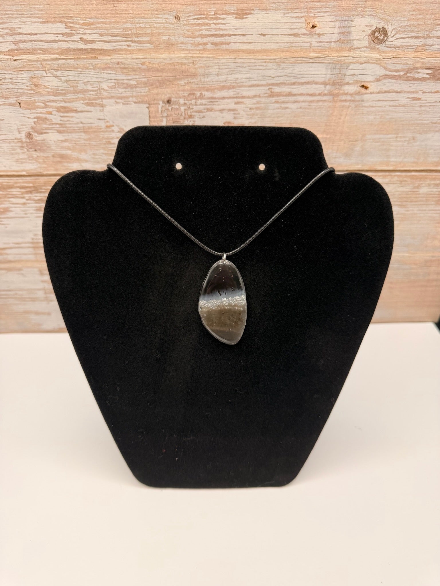 Smoky Landscape Resin Pendant Necklace