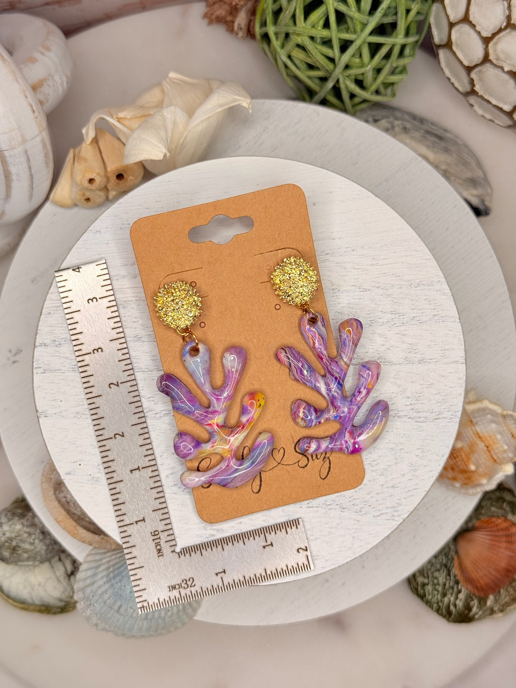 Mermaid Cove Coral Dangles