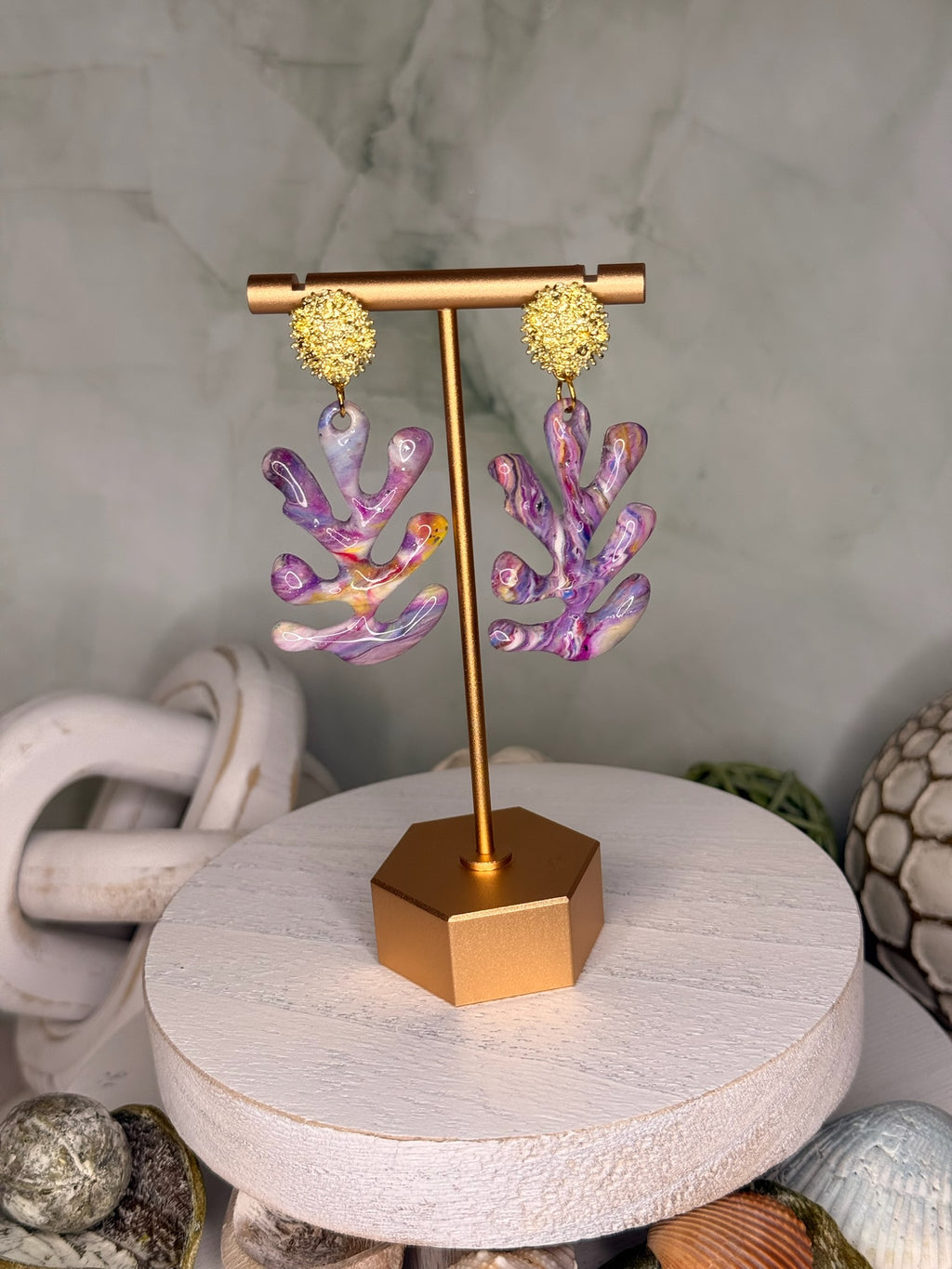 Mermaid Cove Coral Dangles
