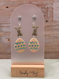 Easter Bunny and Egg Dangle Earrings