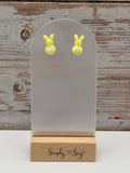 Yellow Bunny Cottontail Stud Earrings