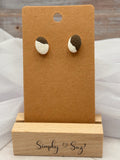 Cookies & Cream Two-Tone Oval Stud Earrings