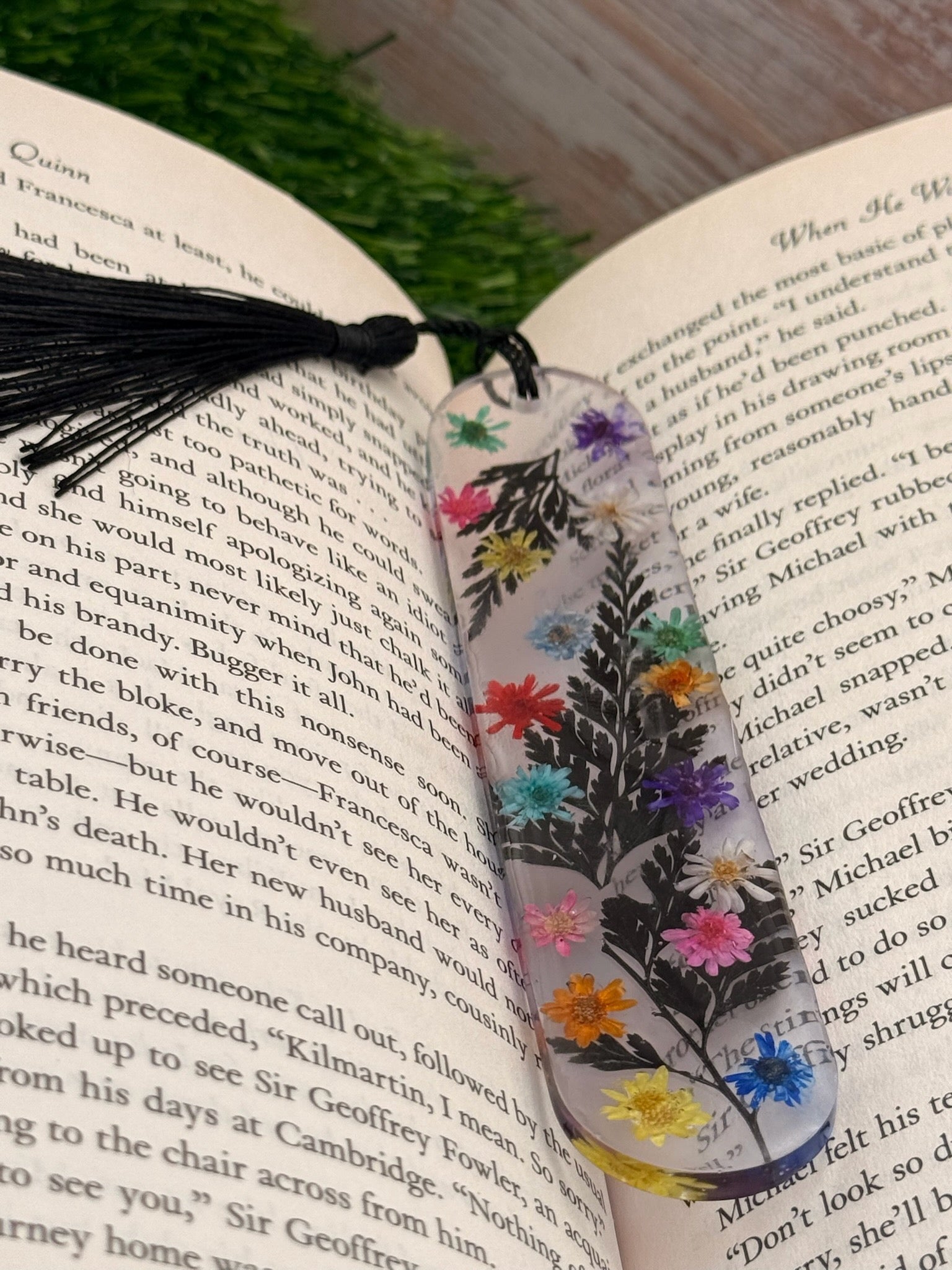 Rainbow Wildflower Pressed Flower Resin Bookmark