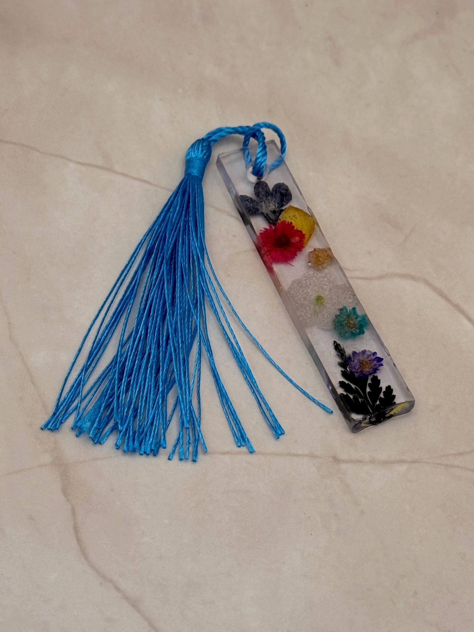Colorful Mixed Bloom Resin Bookmark