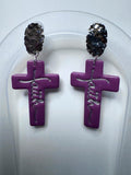 Faith Cross Dangles — Hammered Gold
