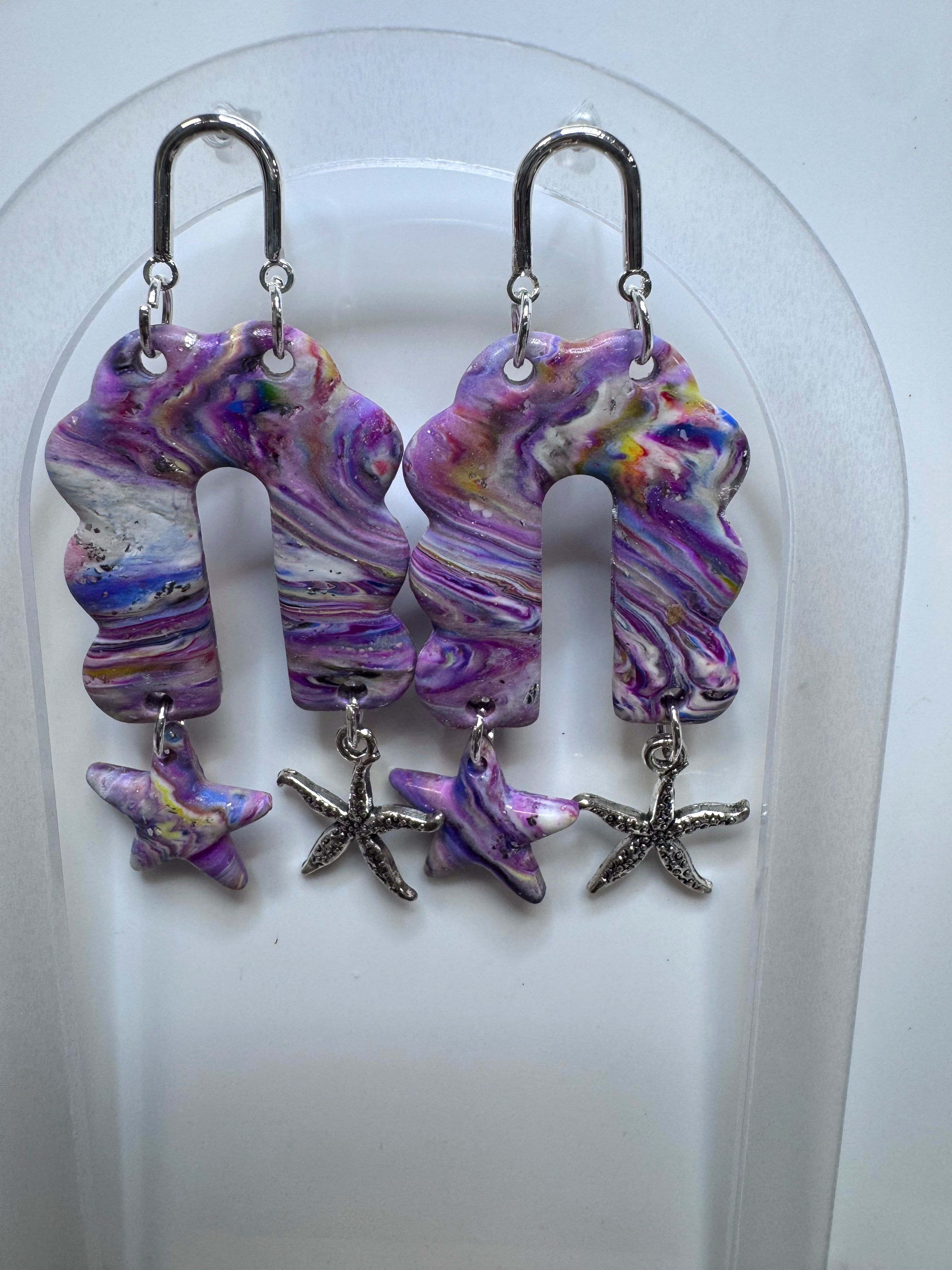 Tidal Swirl Starfish Dangles