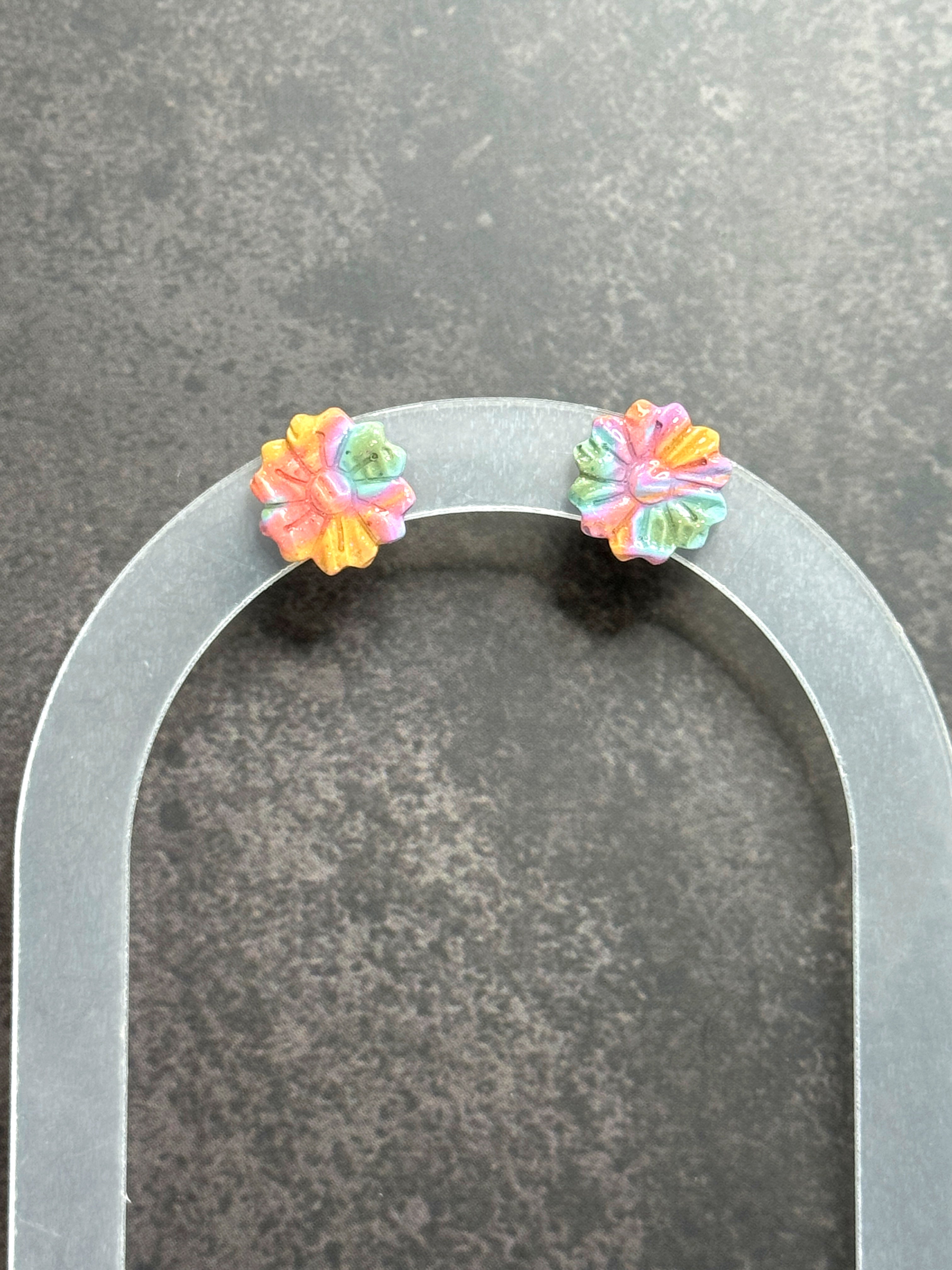 Rainbow Petal Studs