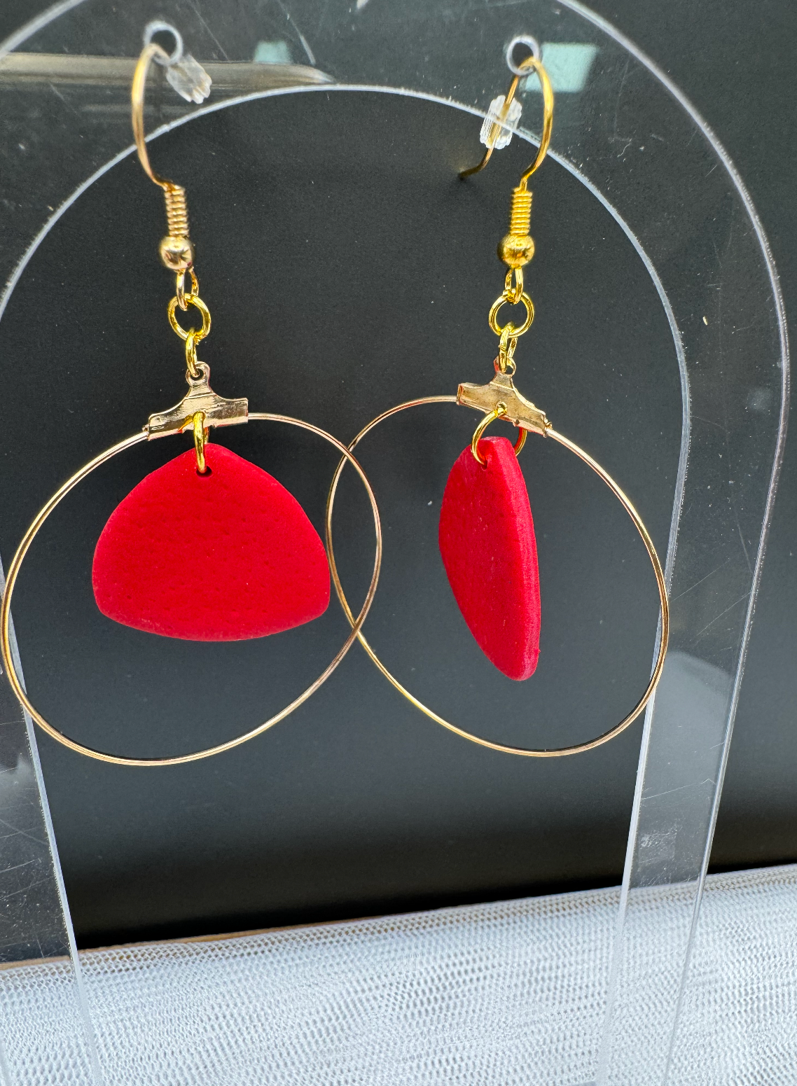 Scarlet Hoop Drop Earrings