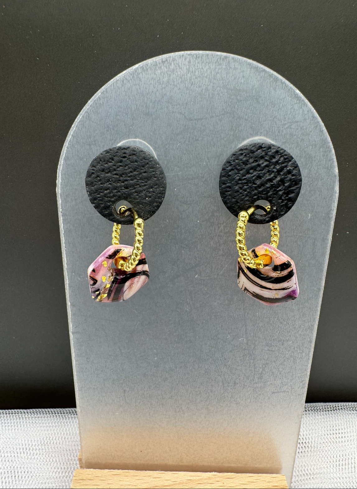 Violet Veil Marble Earrings