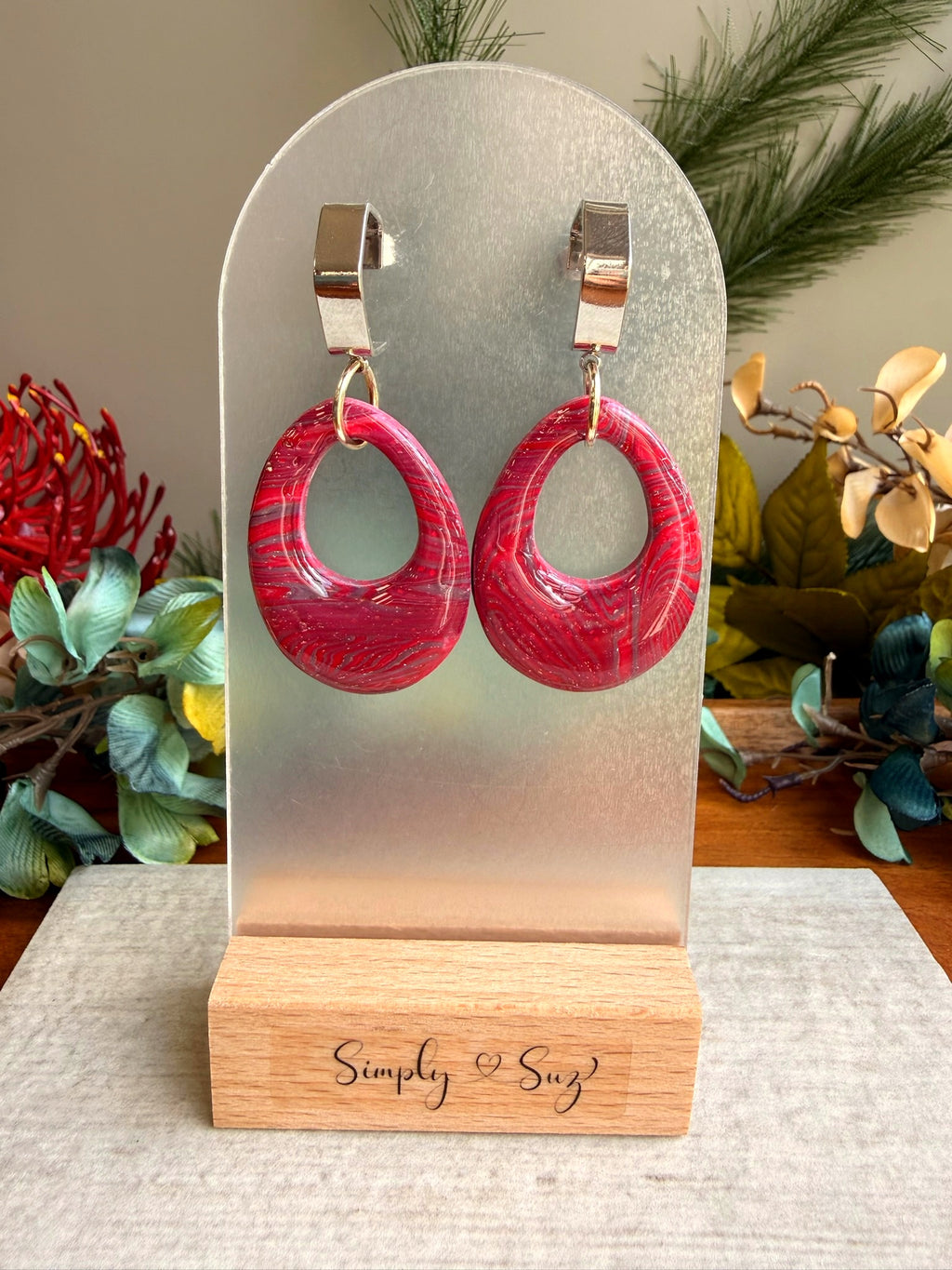 Sangria Swirl Hoops — Gold