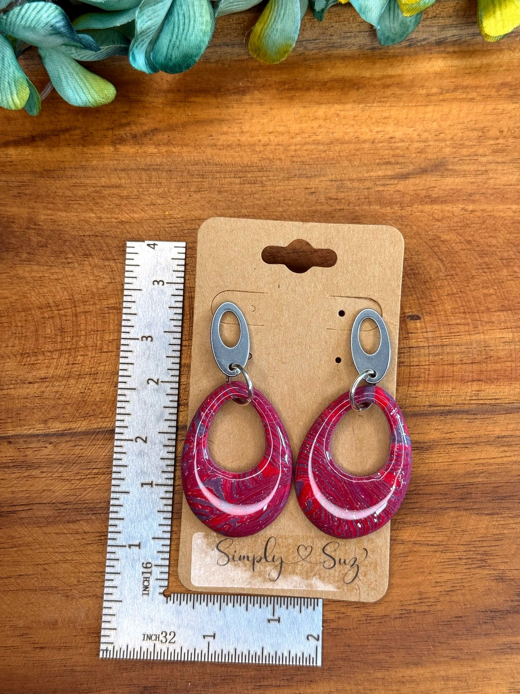 Sangria Swirl Hoops — Silver