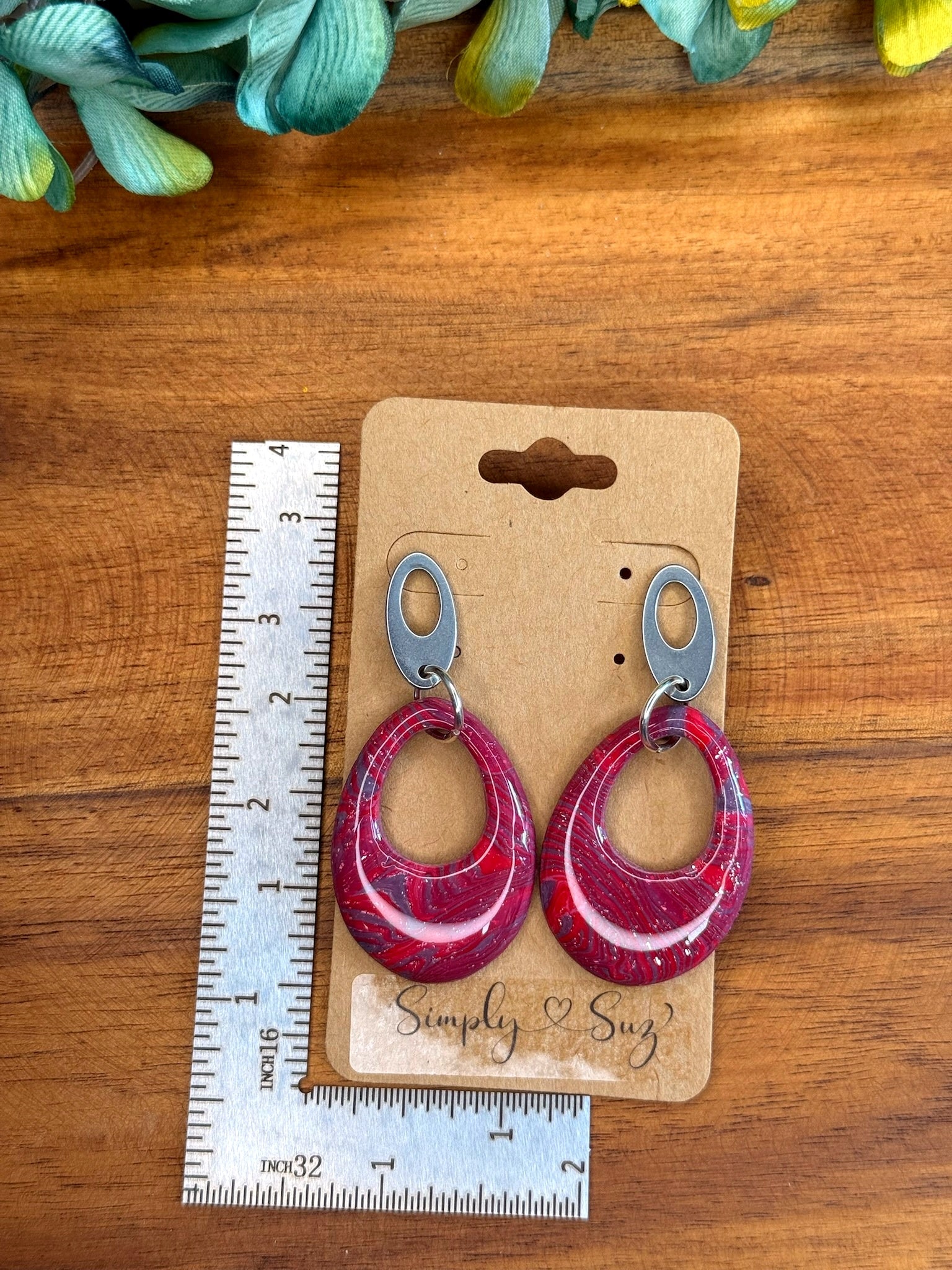 Sangria Swirl Hoops — Silver