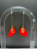 Scarlet Leaf Drop Earrings