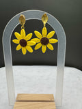 Golden Sunbeam Sunflower Earrings