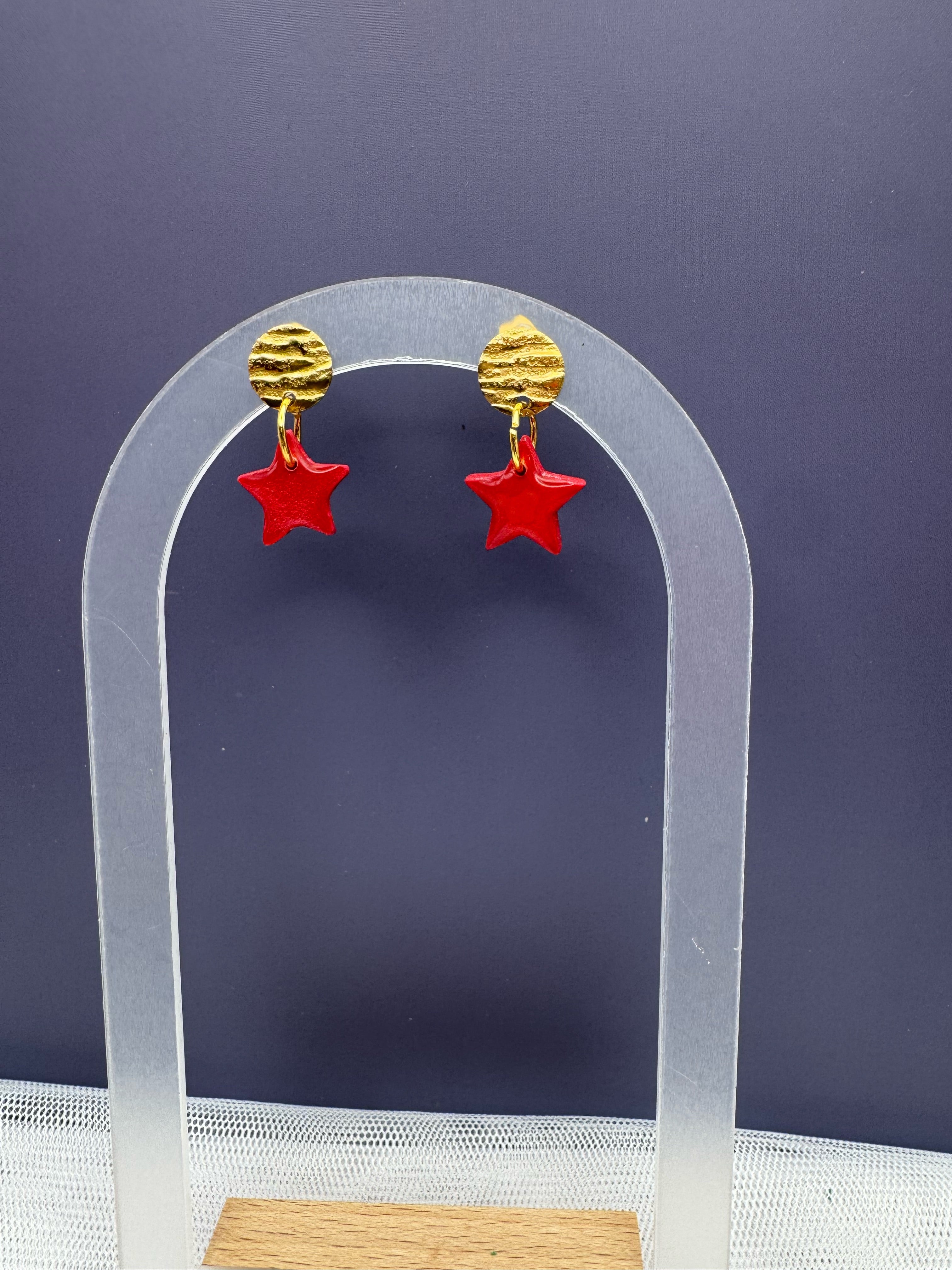 Golden Spark Star Earrings