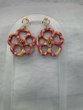 Sunset Petal Striped Flower Hoops