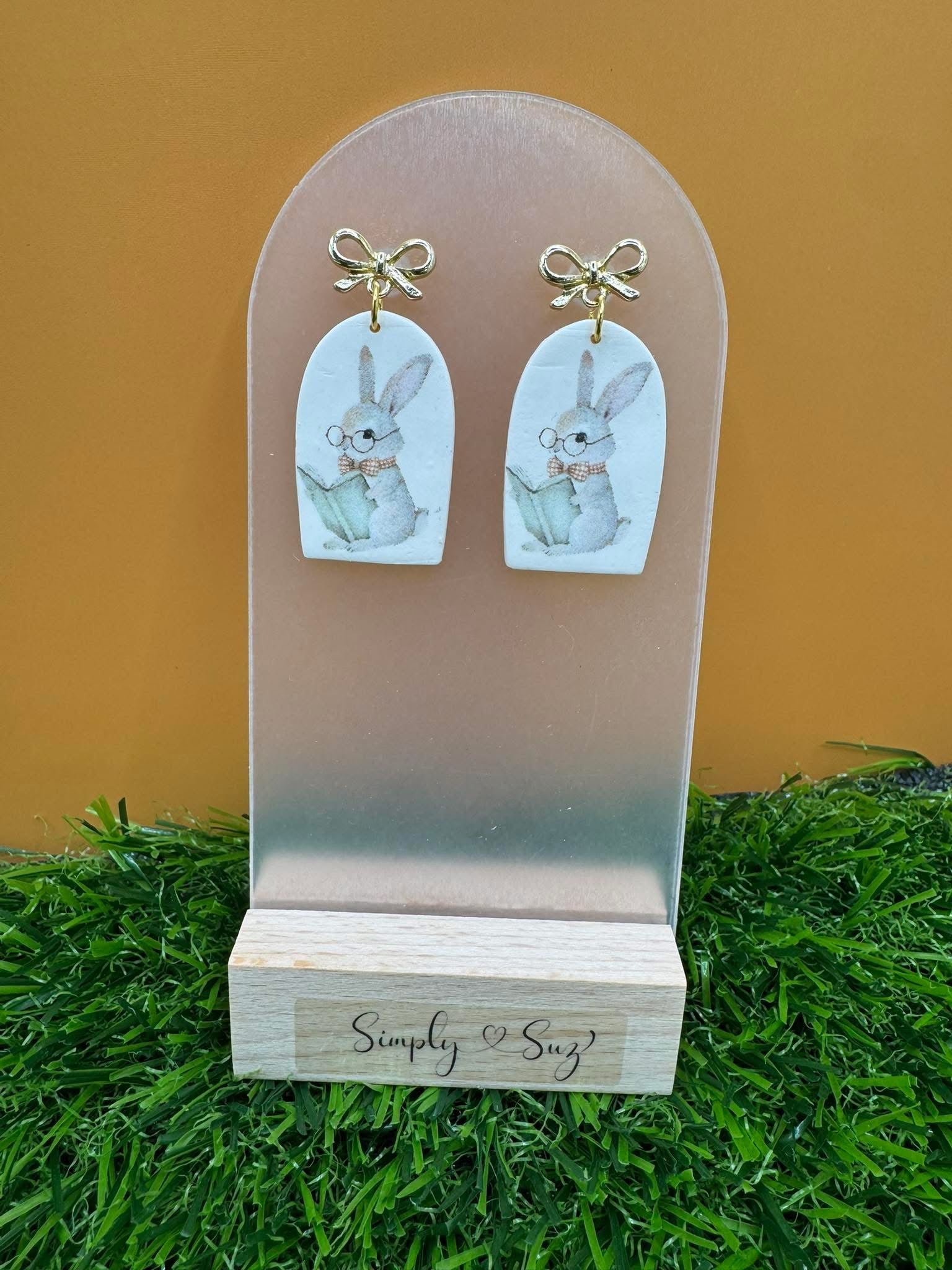 Bookish Bunny Bow Earrings