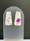 Wild Meadow Floral Rectangle Stud Earrings